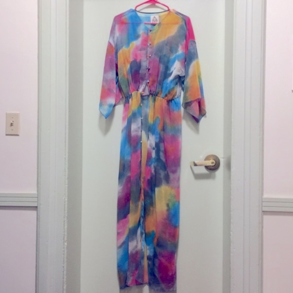 Watercolor Kimono Dress